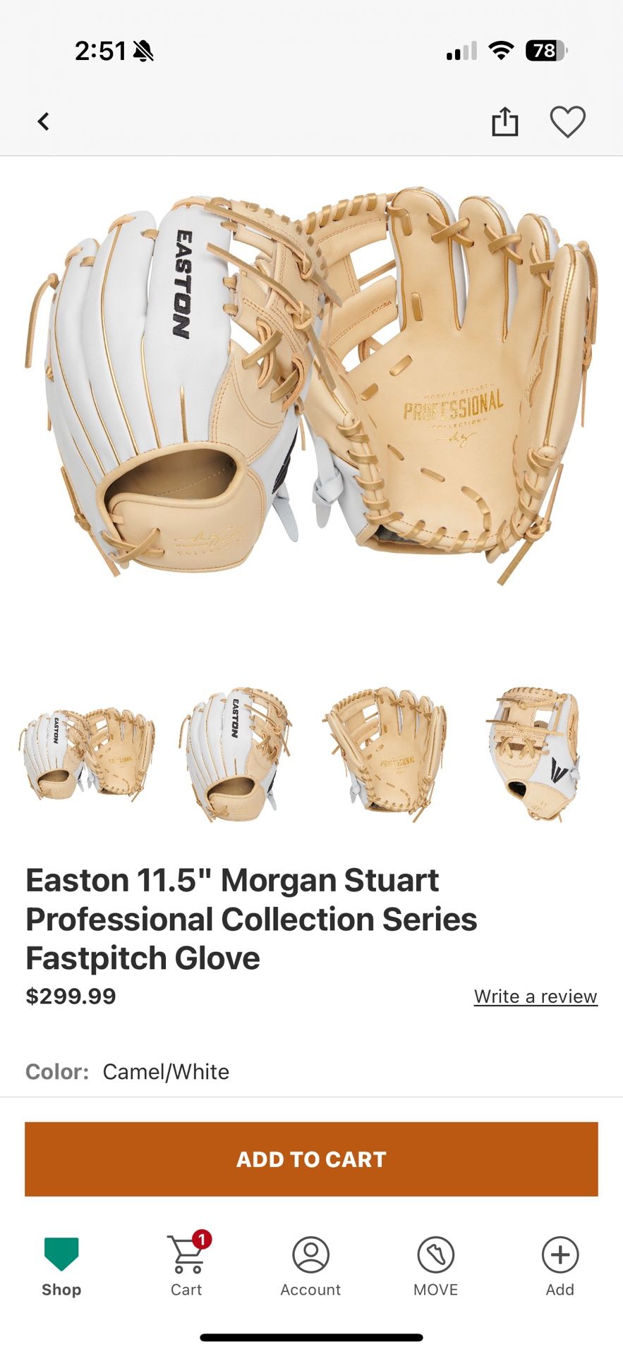 Morgan Stuart Fastpitch Softball Glove Infield 11 1/2inch