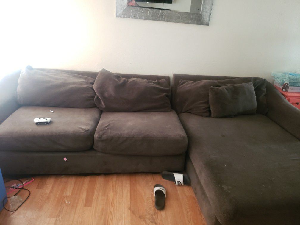 Free sectional and dining table with chairs