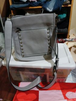 Nice soft leather Gray cross bag