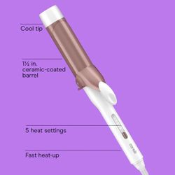 Conair Double Ceramic 1-1/2" Curling Iron, 5 LED Heat Settings, 1 Count