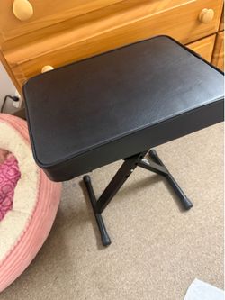 Black leather stool