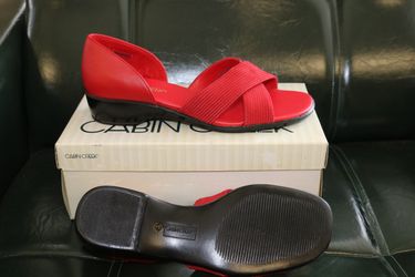 Vintage Cabin Creek Red Wedge Sandals