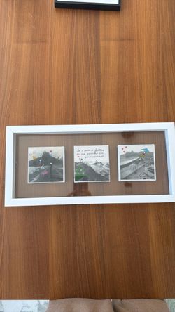 Framed Triptych Mixed Media Art