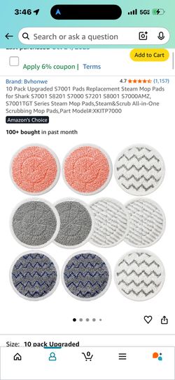 8 Shark Steam Mop Pads