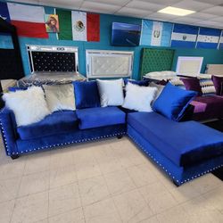 Sectional Sofa 🛋 ❤️ ROYAL BLUE 