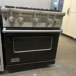 Viking 30”Wide All Gas Range Stove In Gloss Black 