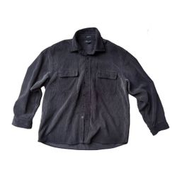 Men’s Bruno Black Corduroy Button-Up Shirt XL 