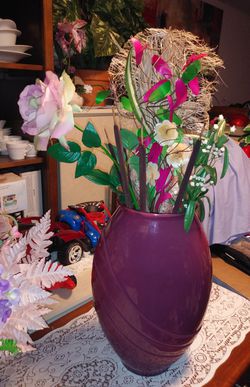 Beautiful new flowers in big vase