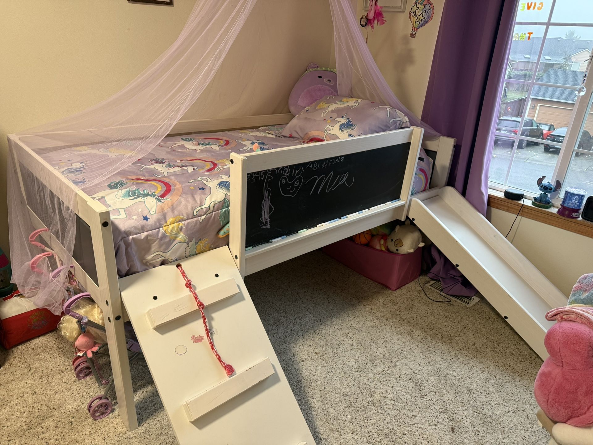 Twin Size Loft Bed With Slide