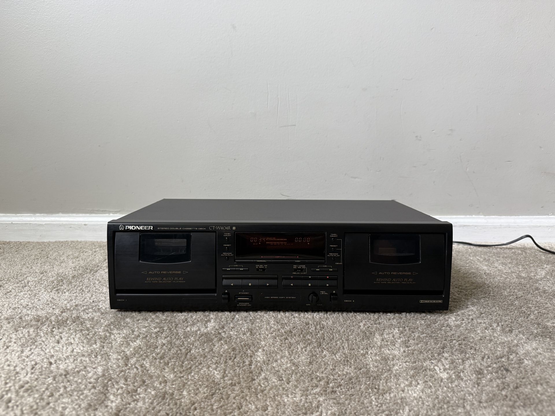 Pioneer CT-W404R Dual Double Cassette Deck Tape Player Changer
