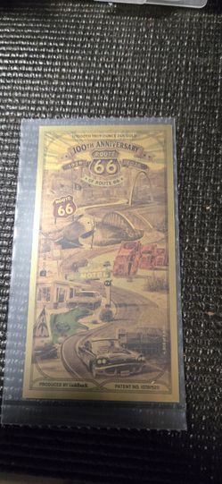 Route 66 100th Anniversary Goldback 1/1000 oz 24K Gold Note