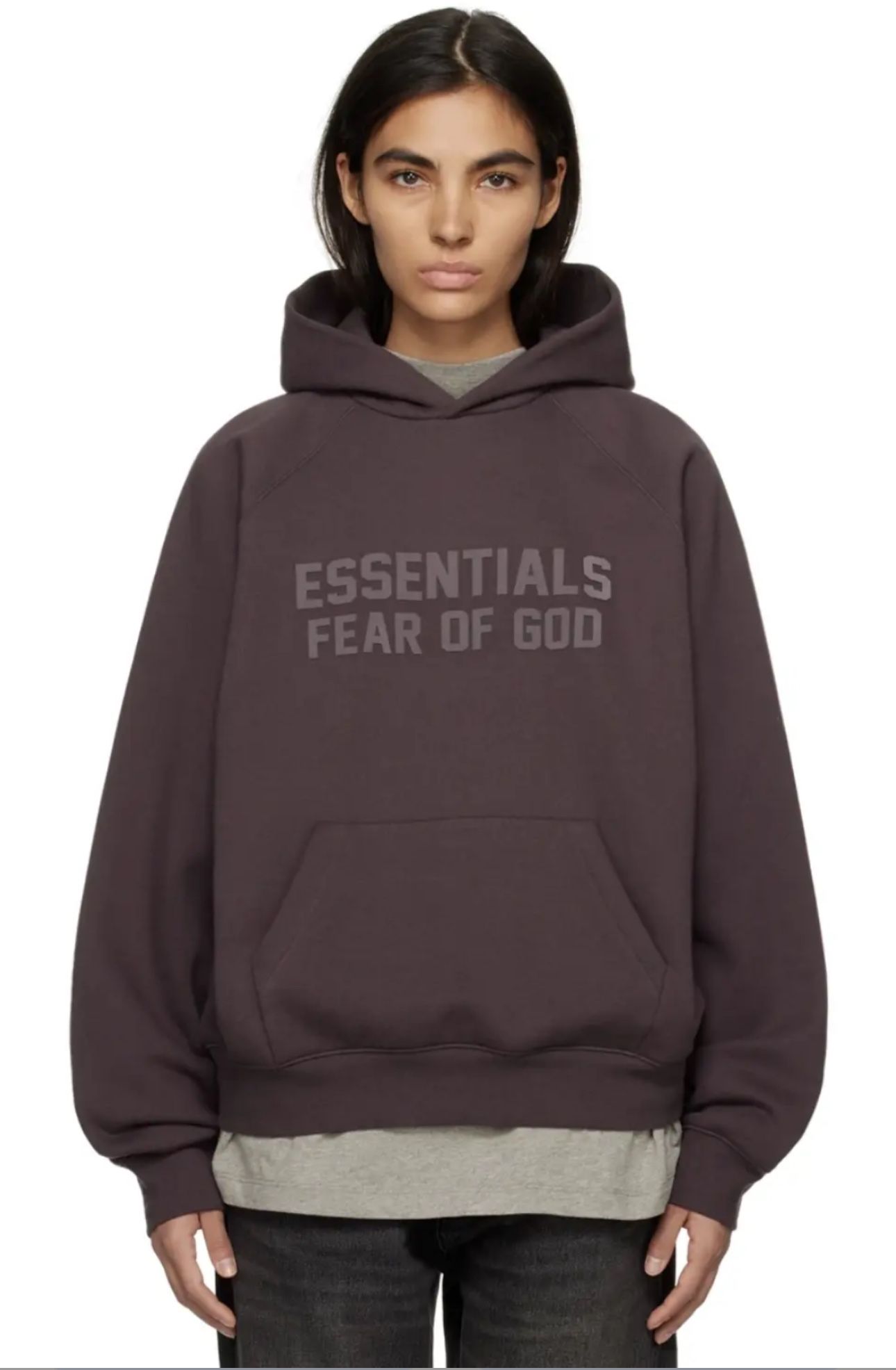 FEAR OF GOD ESSENTIALS HOODIE “PLUM” SIZE LARGE
