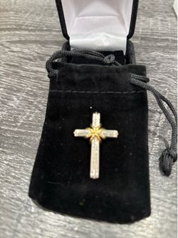 1 Sterling Silver Tiffany and Co . 1 Sterling Silver Cross with Black Onyx