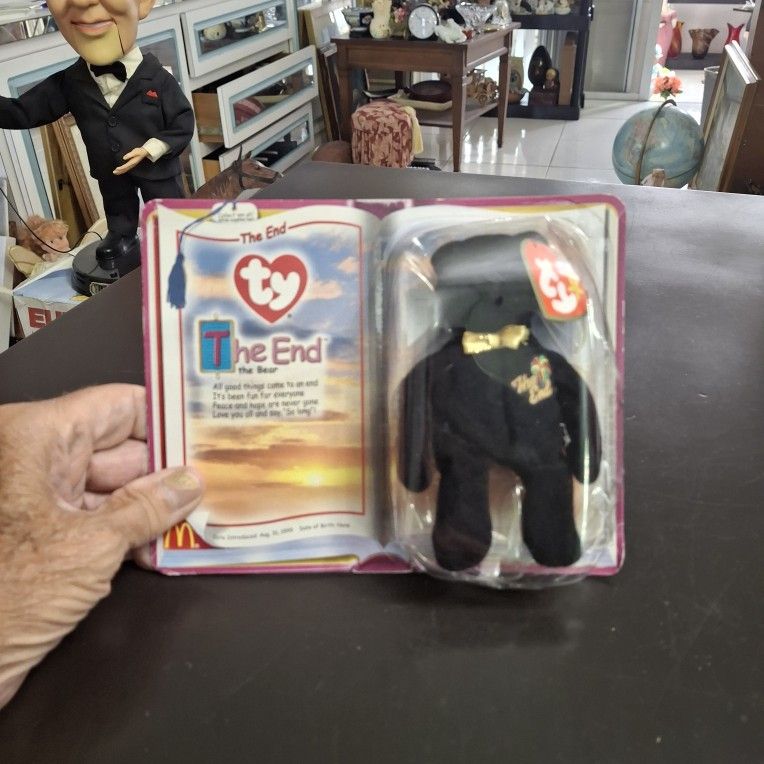 " The End " Bear TY Teenie Beanie Baby, Last Of A Collection Mini Plush Toy Date Introduced Aug 31 1999-Distributed By McDonald's Corporation 5"