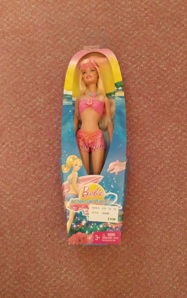 BRAND NEW IN BOX W/KOHLS TAG MERMAID TAIL BARBIE ALL IN PINK