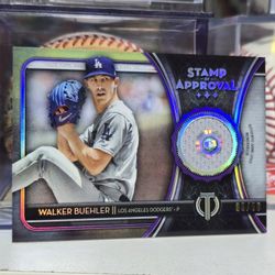 2020 Topps Tribute Stamp of Approval Relics Purple /50 Walker Buehler #SOA-WB