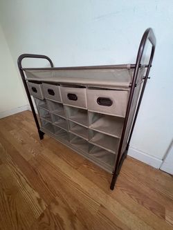 12-compartment Shoe Rack with 4 Storage Drawers