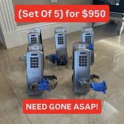 100% Working Heavy Duty Stainless Steel Lockset With Keypad (Set Of 5) Pickup Today!