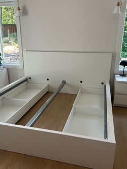 IKEA King Bed with 4 storage drawers