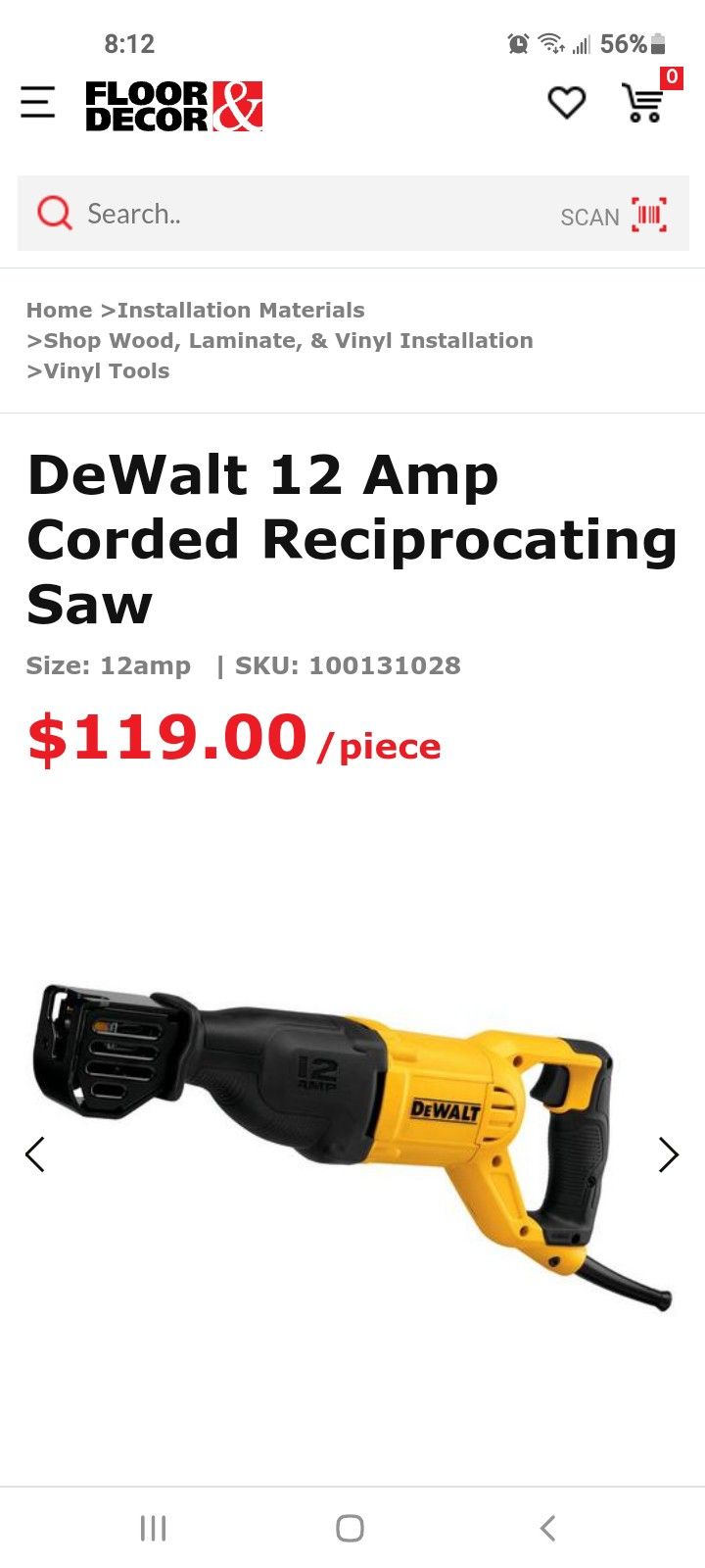 12a CORDED Reciprocating Saw BRAND NEW!!