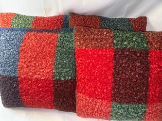 Plaid Sherpa Throw Pillows Set of 2