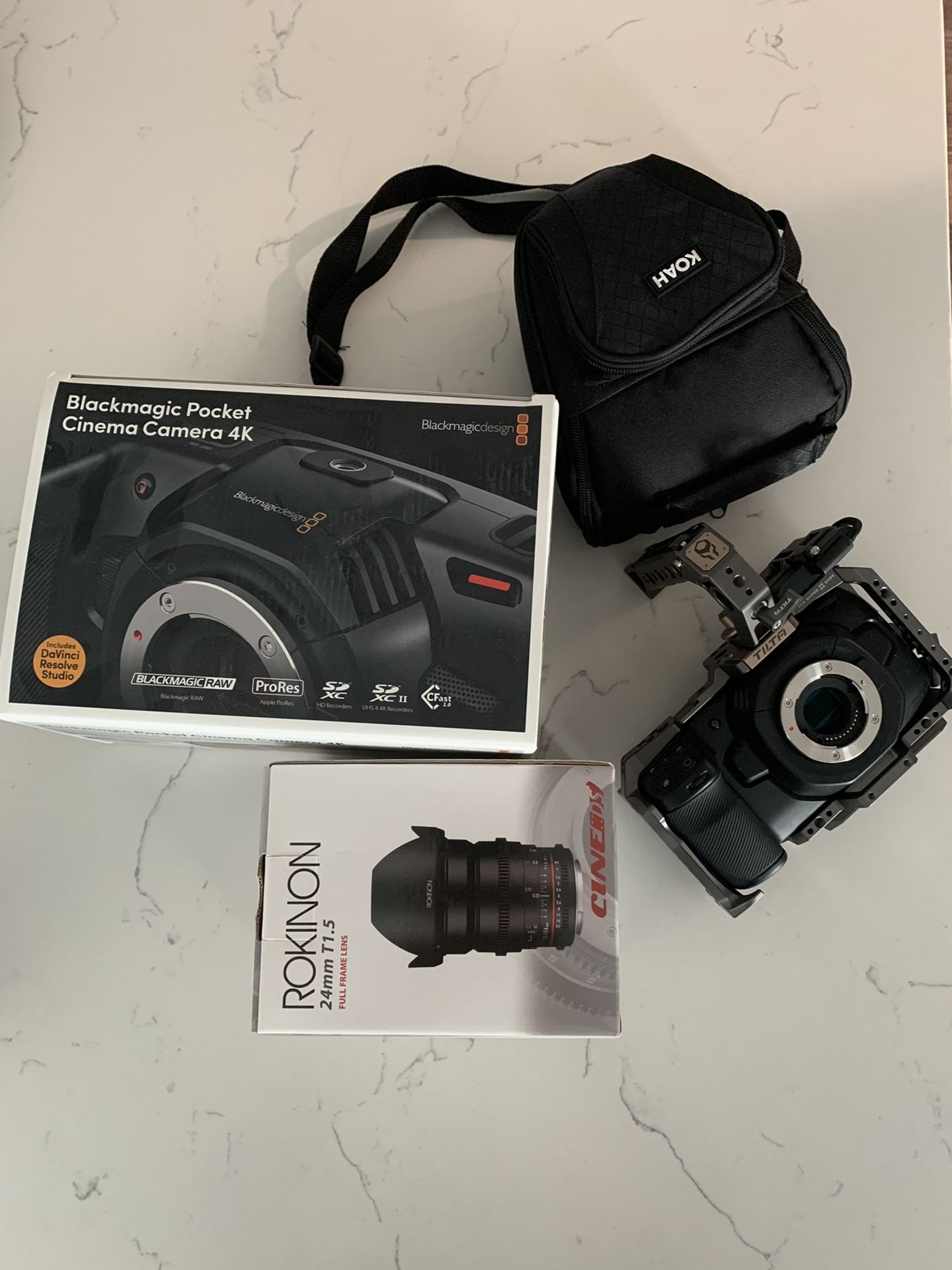 Black Magic 4K Pocket Camera With Lens, And More!