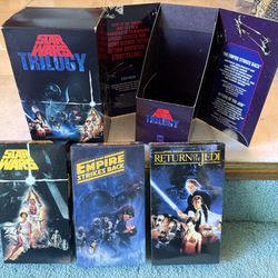 Vintage 1990 CBS Fox Home Video Star Wars Trilogy Giftpack VHS Box Set COMPLETE