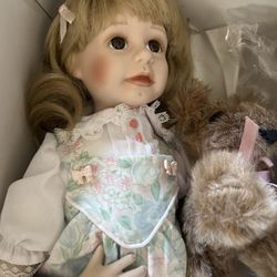 Porcelain Doll - Jennifer by Hamilton Heritage collectible created by artist Jane Zidjunas