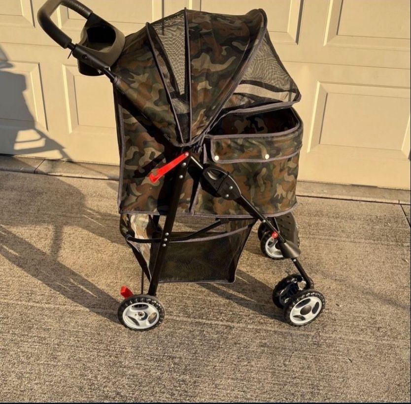 🌟$85/obo🌟 Amoroso Foldable Camouflage Waterproof Portable Pet Stroller Jogger For Turtles Lizards Hamsters Fish Bowl Cats Dogs  🌟