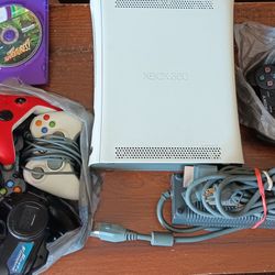 parts/repair LOT of video game stuff- Xbox 360 Console w/adapter DPSN-186CB A controllers games etc