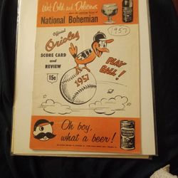 Vintage 1957 Baltimore Orioles Program - Brooks Robinson Rookie Year, Versus Boston Red Sox With Ted Williams 