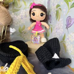 Crochet Graduate Doll Two Outfits