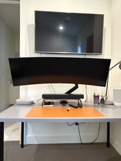 49” Ultra wide curved Samsung monitor with mount and Bose sound system