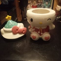 HELLO KITTY XMAS COOKIE JAR with box