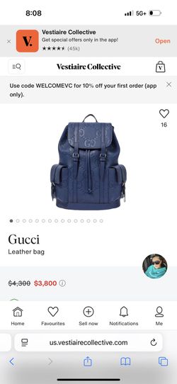 Blue Leather Gucci Book Bag Brand New