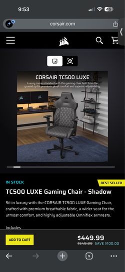 Corsair TC500 Luxe - Below retail