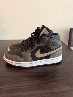 Nike Air Jordan 1 Mid Olive Green Sneakers
