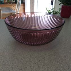 Pyrex Ribbed Cranberry Mixing Bowl