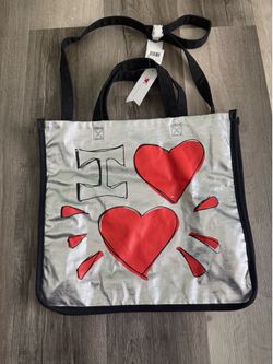 Brighton silver metallic canvas tote bag , $8.00 only