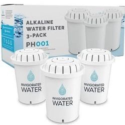 PH001 - White Alkaline Water Filter – Replacement Water Filter For Invigorated Living Pitcher, 300 Gallon Capacity (3 pack)