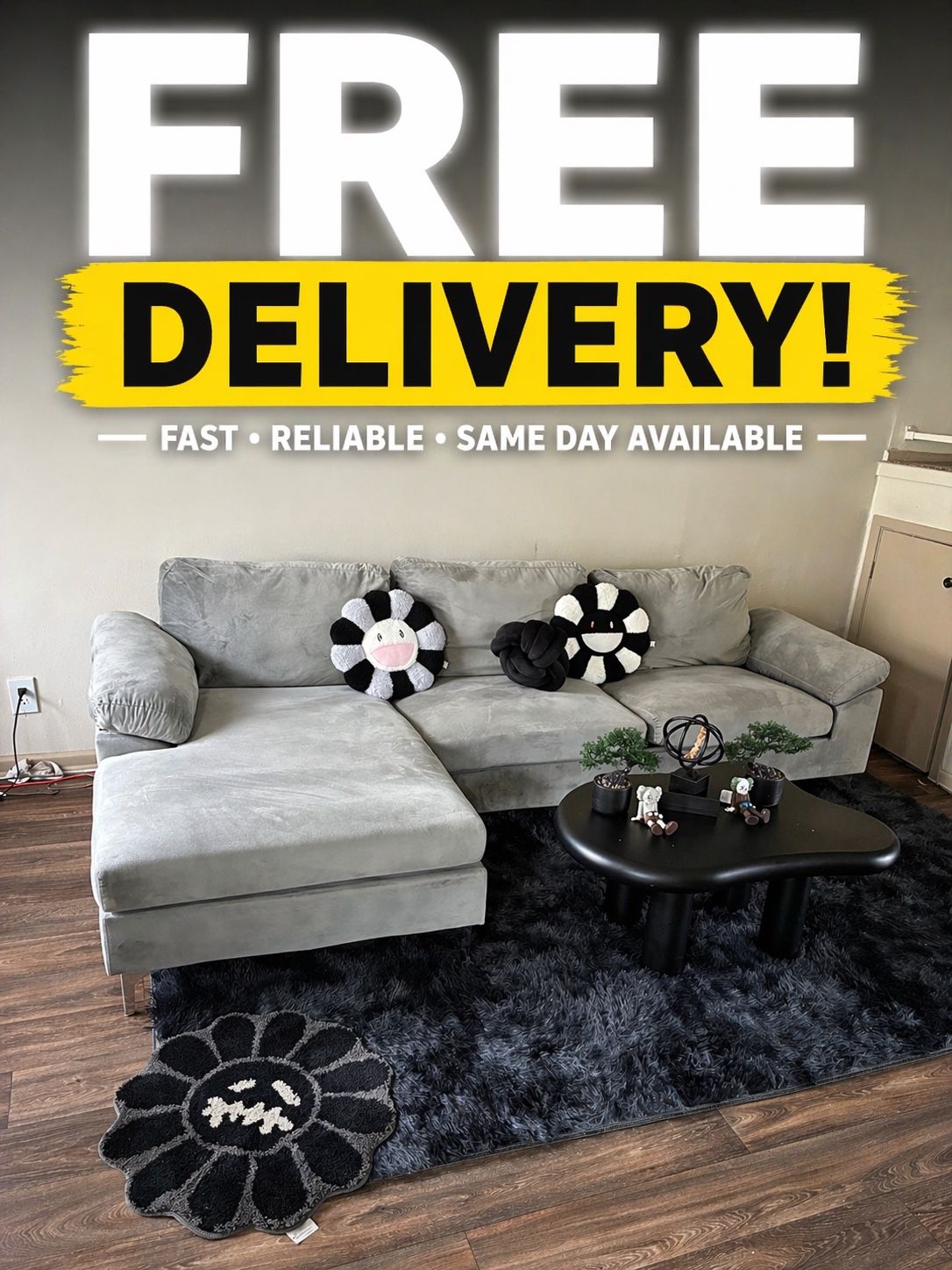 Gray Sectional Couch – Clean & Modern