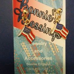 Flag Earrings, Choose stud or hook