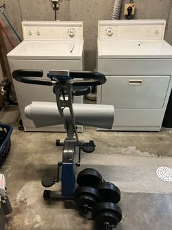 Exercise Bike, Yoga Mat, 20 Lb Adjustable Dumbbells