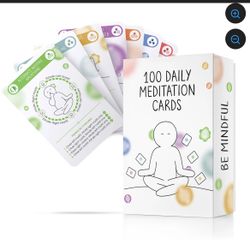 100 Meditation Cards | Positive Affirmations | Anxiety & Stress Relief | Mindful Gift Teens & Adults 