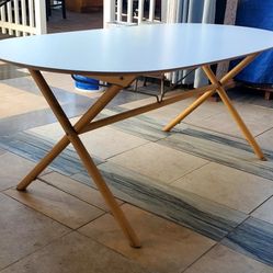 Oval  Ding Or Desk Table , 28.5 Inches Tall, 73 Inches Long, 35.5 Inches Wide 