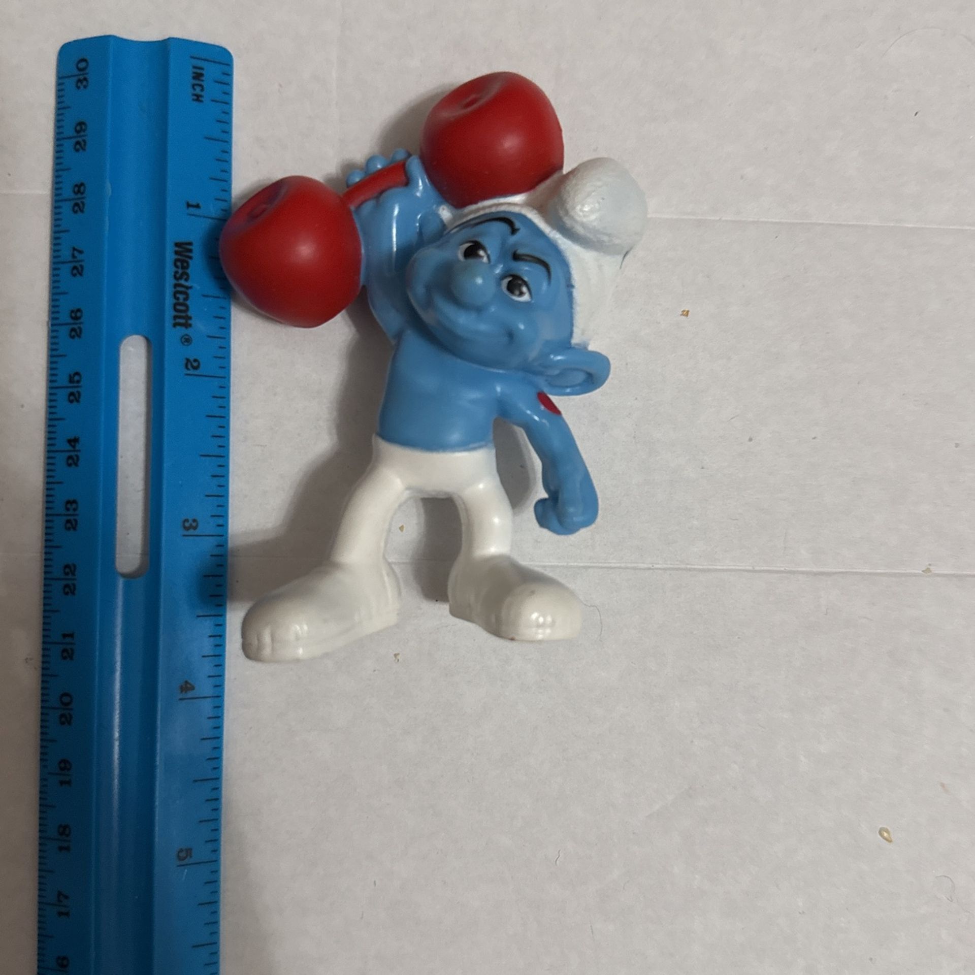 2011 Smurfs McDonald's Happy Meal 3" Toy Peyo Hefty Smurf with Barbell