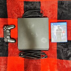 Sony PlayStation 4 Slim 500GB Console with Uncharted 4 Video Game - Black