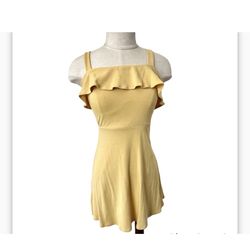 Forever 21 Yellow Ruffle Overlay Tank Dress 