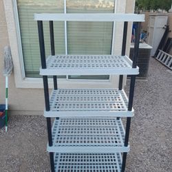 5 Tier Plastic Utility Shelving Unit 36x24x74 Garage Shelves 
