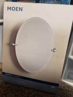 Moen 23 in. W x 26 in. H Oval 4o e.A! Moe00aas Frameless Tilt Wall Bathroom Vanity Mirror